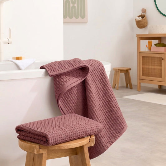 Pack 2 serviettes de bain nid d'abeille