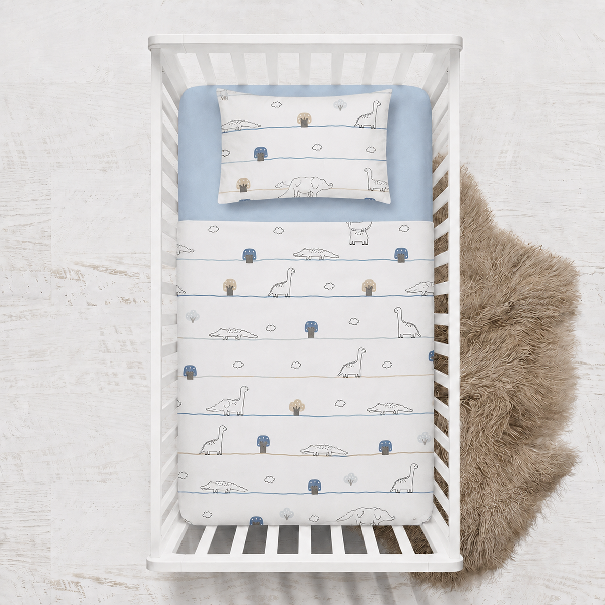 Parure de lit 3 pièces bébé en coton – Garçon