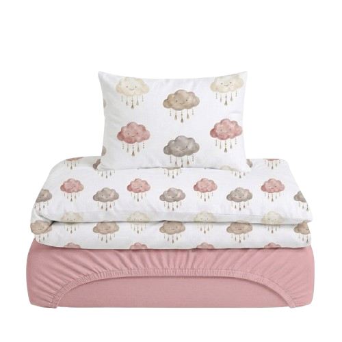 Parure de lit 3 pièces bébé en coton – Fille