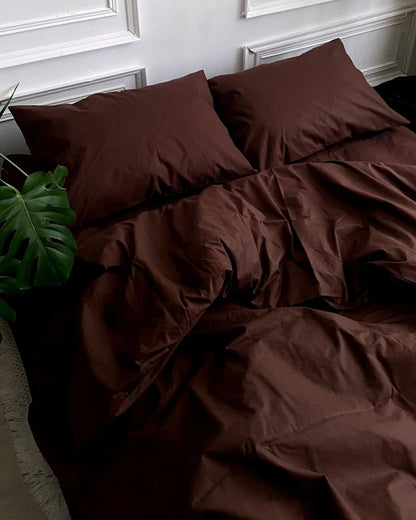 Parure de lit uni, 100% Percale de coton
