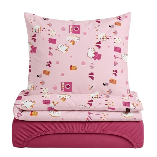 Parure de lit 3 pièces en coton pour fille – Cotonelle