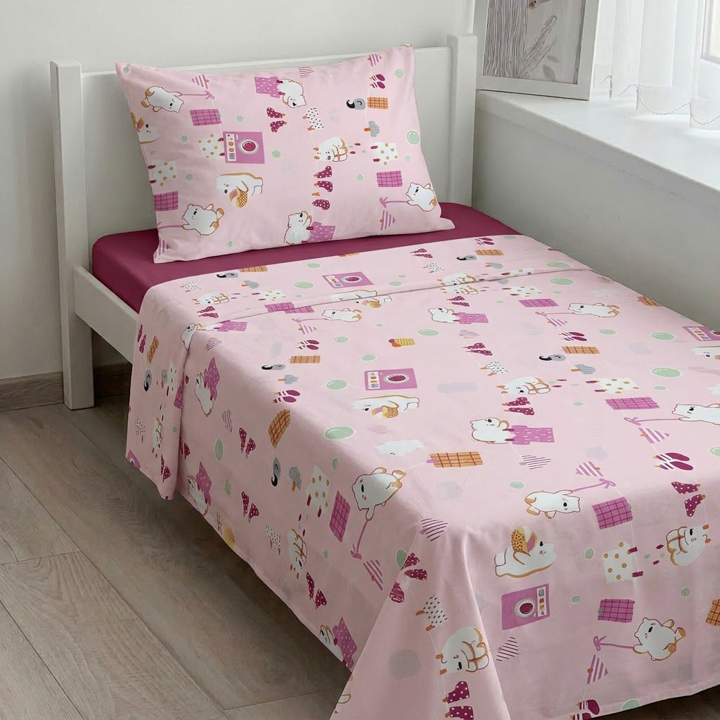 Parure de lit 3 pièces en coton pour fille – Cotonelle