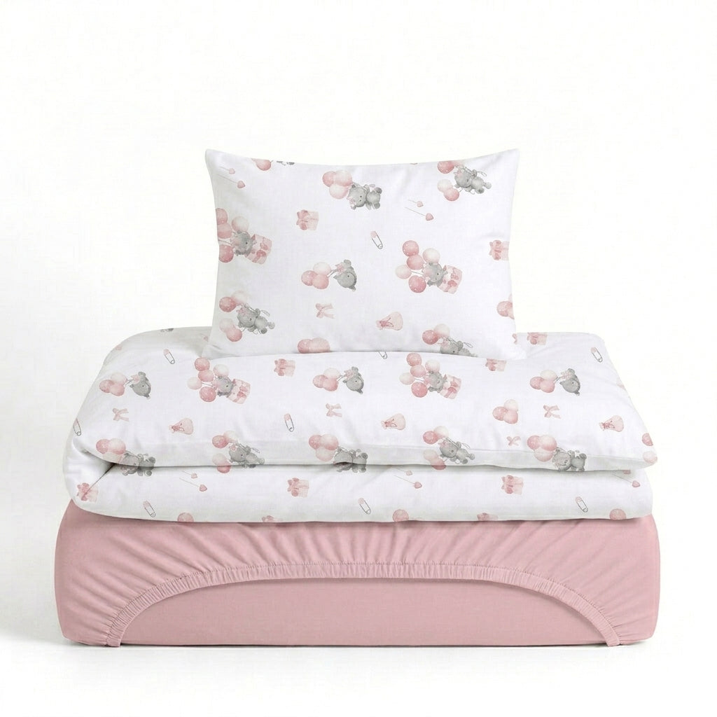 Parure de lit 3 pièces bébé en coton – Fille