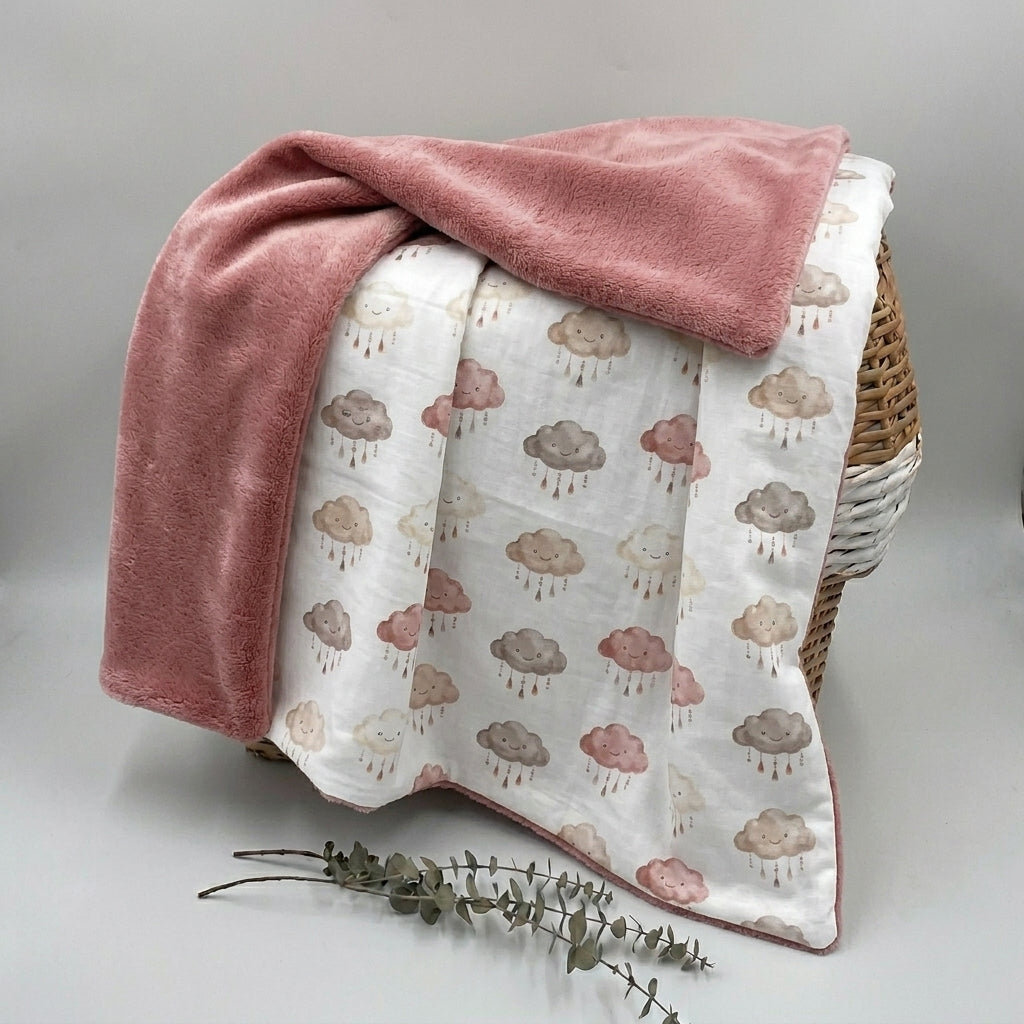 Plaid bébé double face doux – Fille