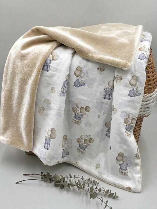 Plaid bébé double face doux – Garçon