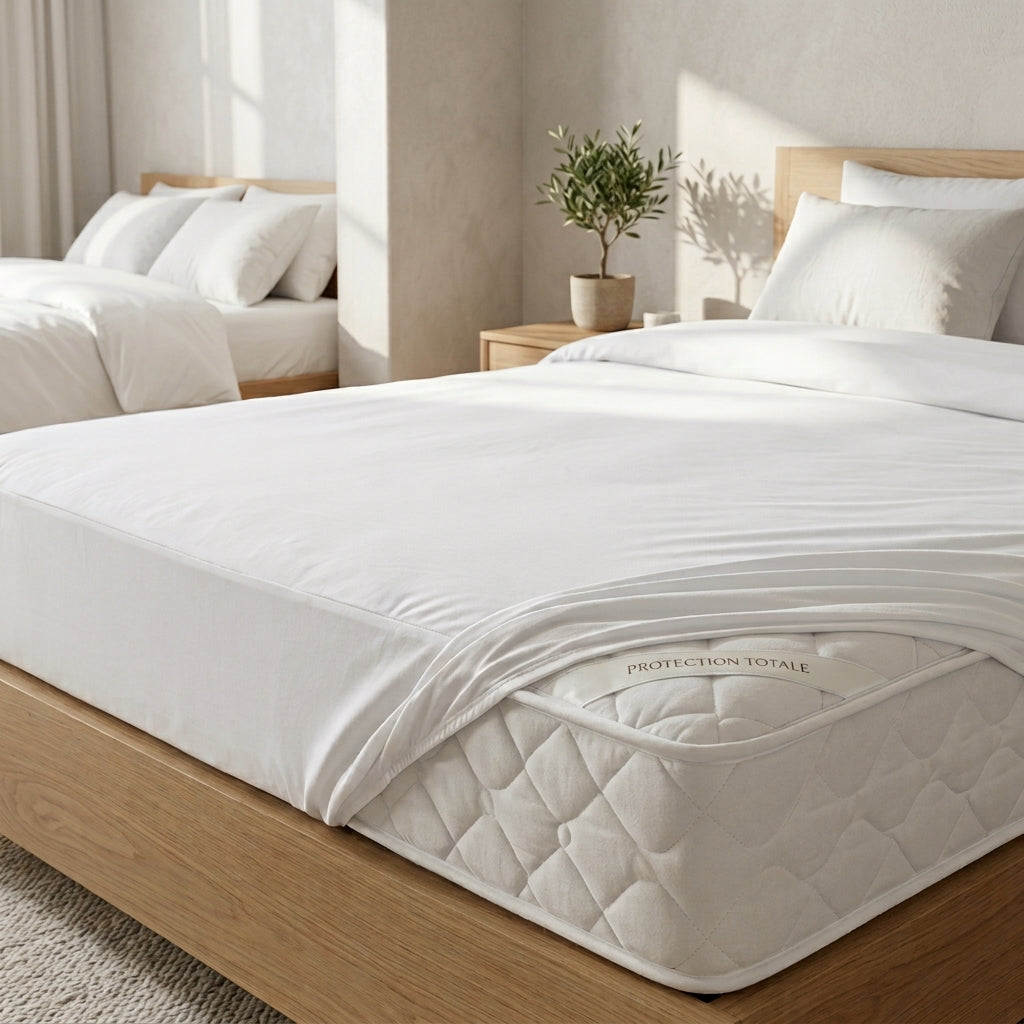 Protège-matelas imperméable en coton percale