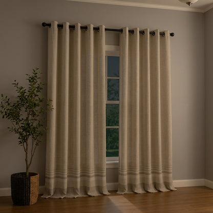 Rideau occultant en lin beige
