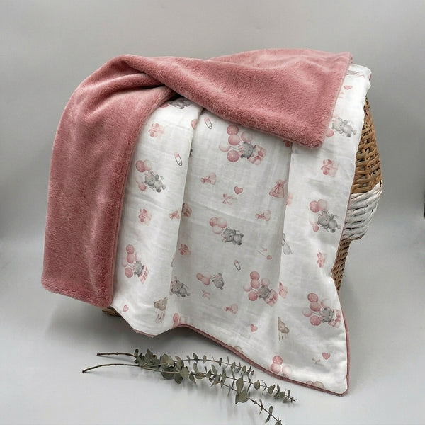 Plaid bébé double face doux – Fille