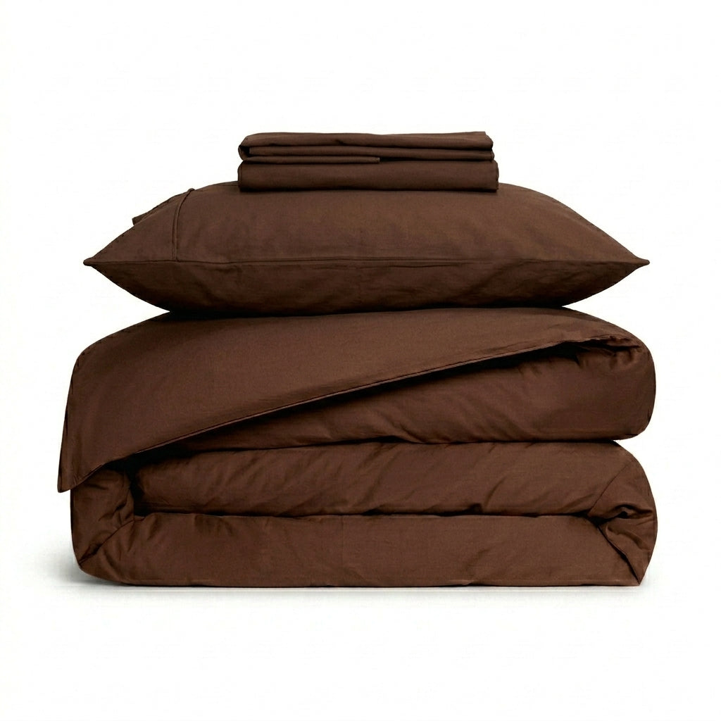 Parure de lit uni, 100% Percale de coton