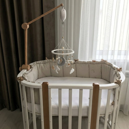 Tour de lit bébé à volants en lin
