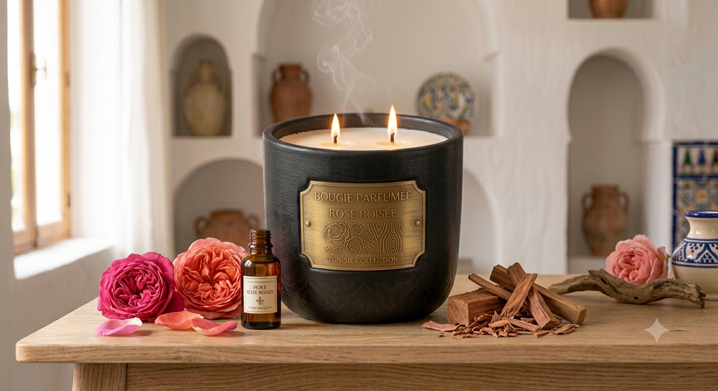Bougie parfumée Rose Boisée