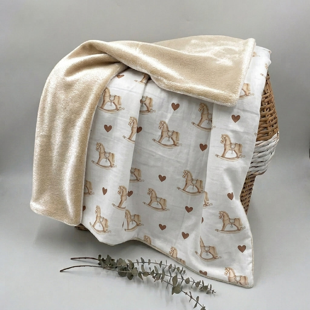 Plaid bébé double face doux – Garçon