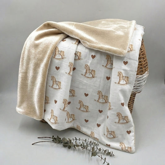 Plaid bébé double face doux – Garçon