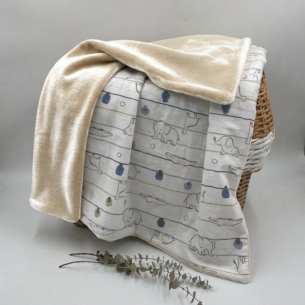 Plaid bébé double face doux – Garçon