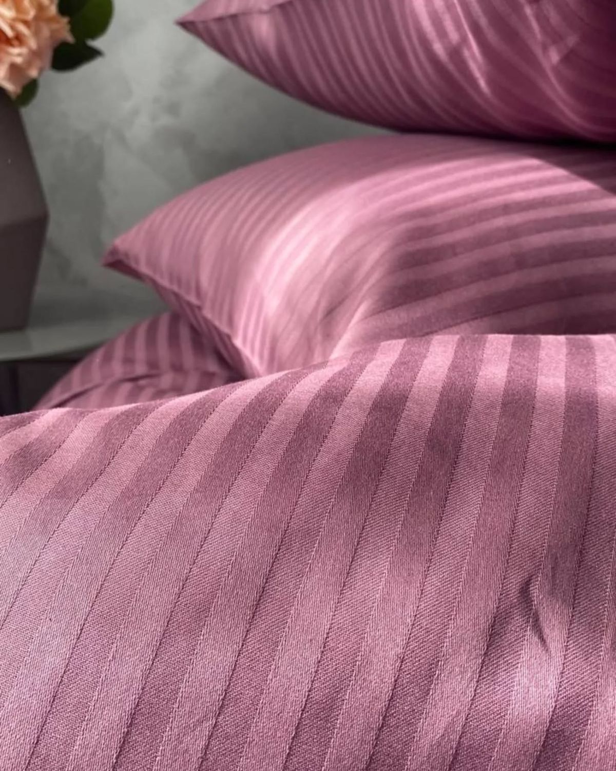 Parue de lit uni, en Satin de coton