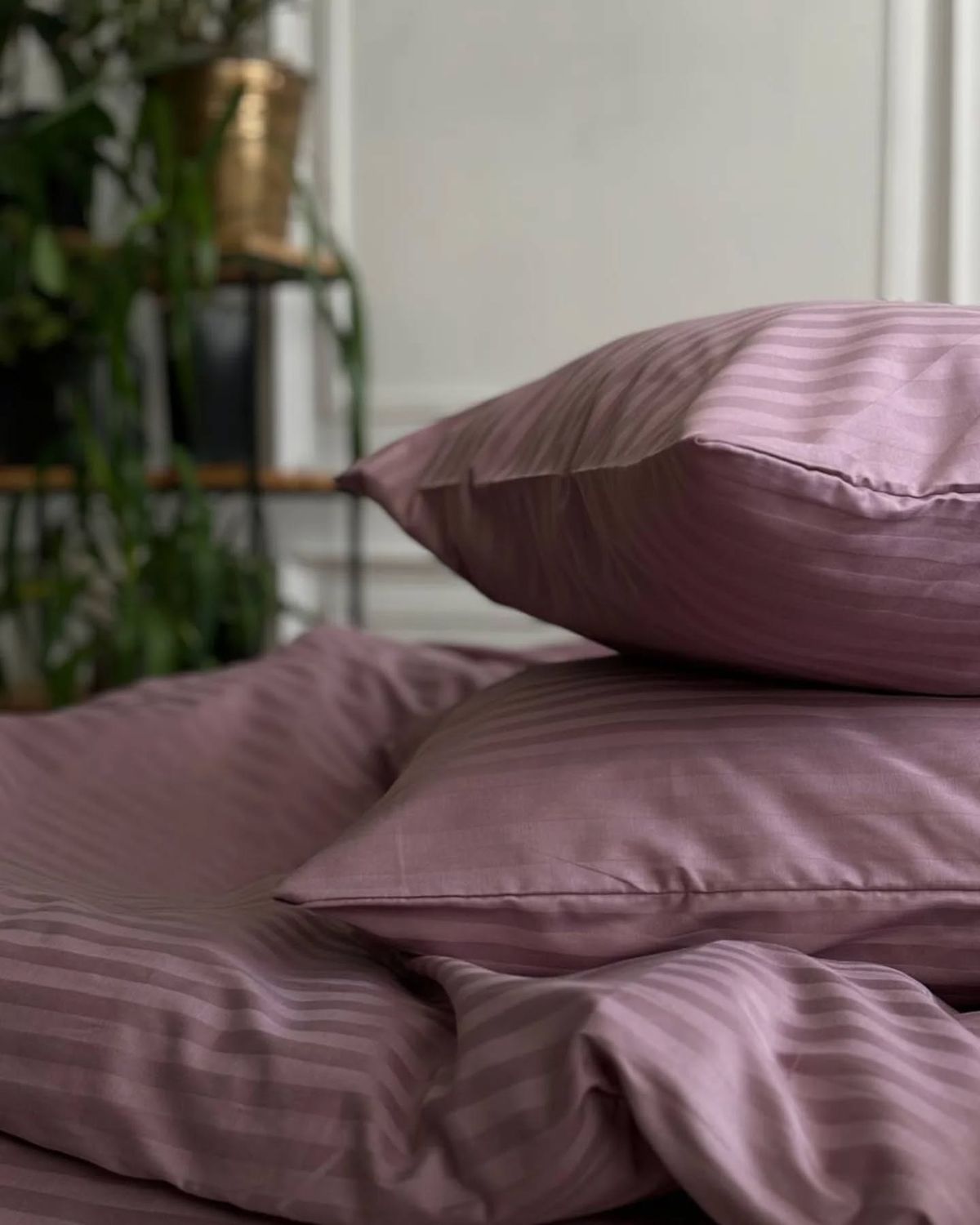 Parue de lit uni, en Satin de coton