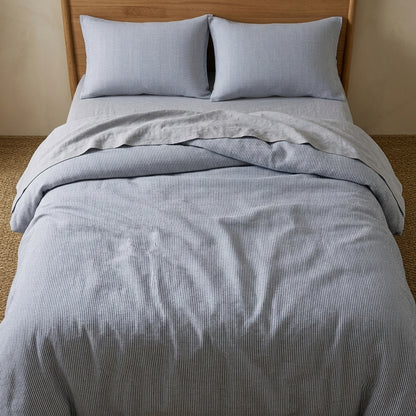 Parure de lit  100% Coton, effet lin