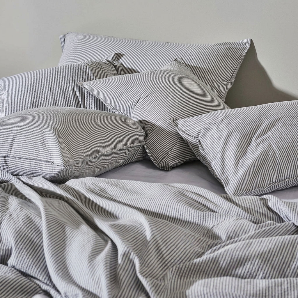 Parure de lit  100% Coton, effet lin