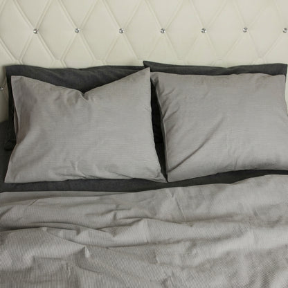 Parure de lit  100% Coton, effet lin