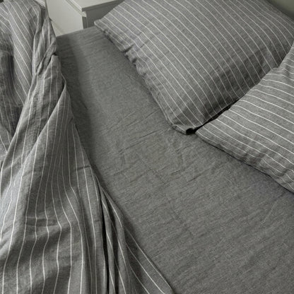 Parure de lit  100% Coton, effet lin