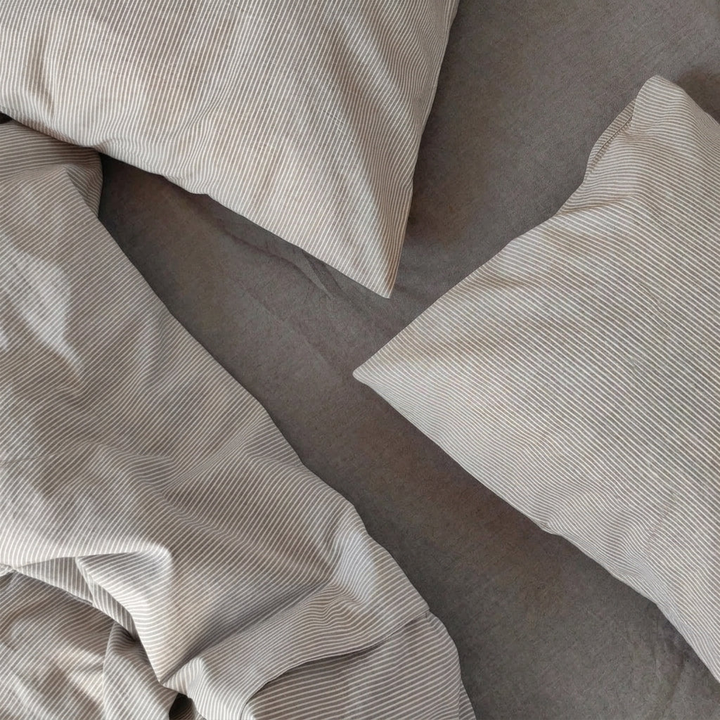 Parure de lit  100% Coton, effet lin