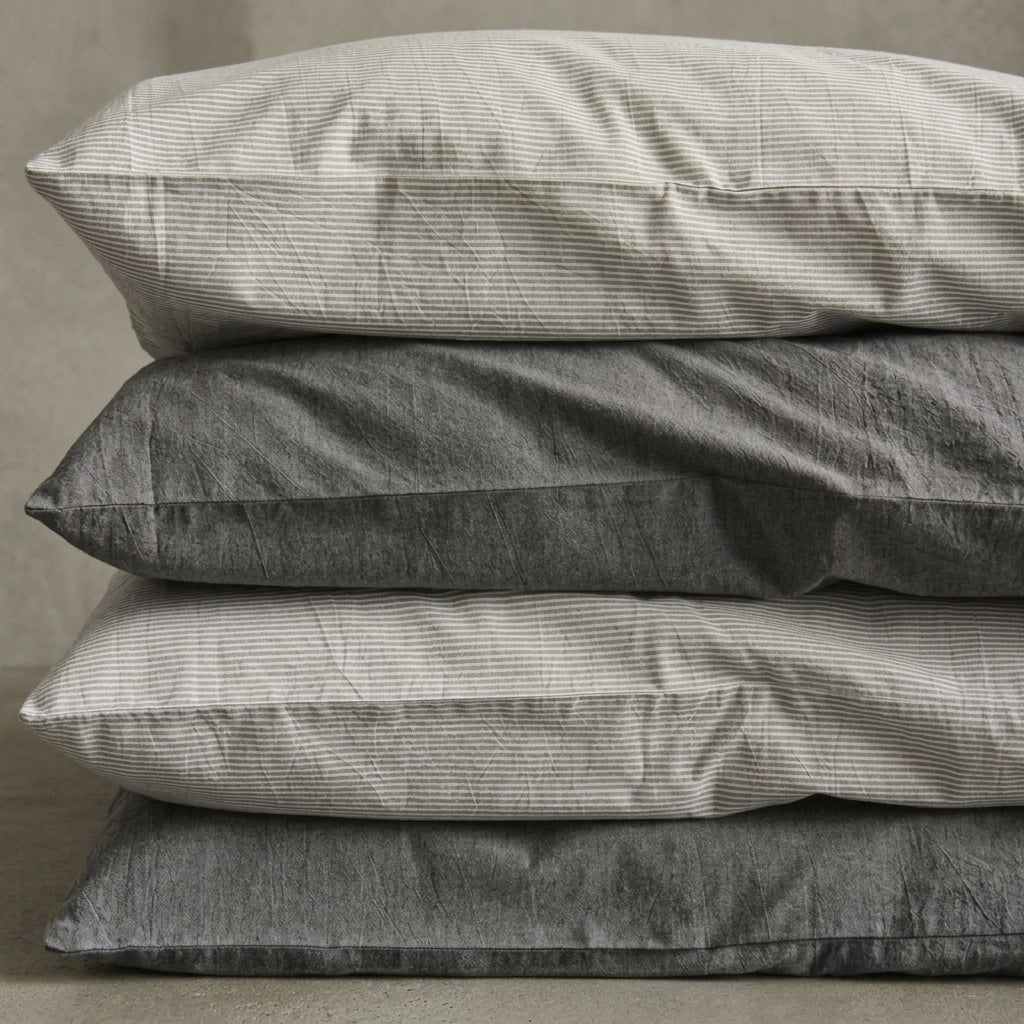 Parure de lit  100% Coton, effet lin
