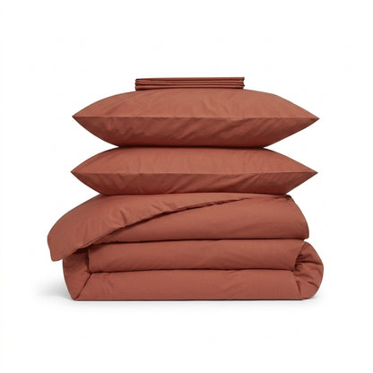 Parure de lit uni, 100% Percale de coton