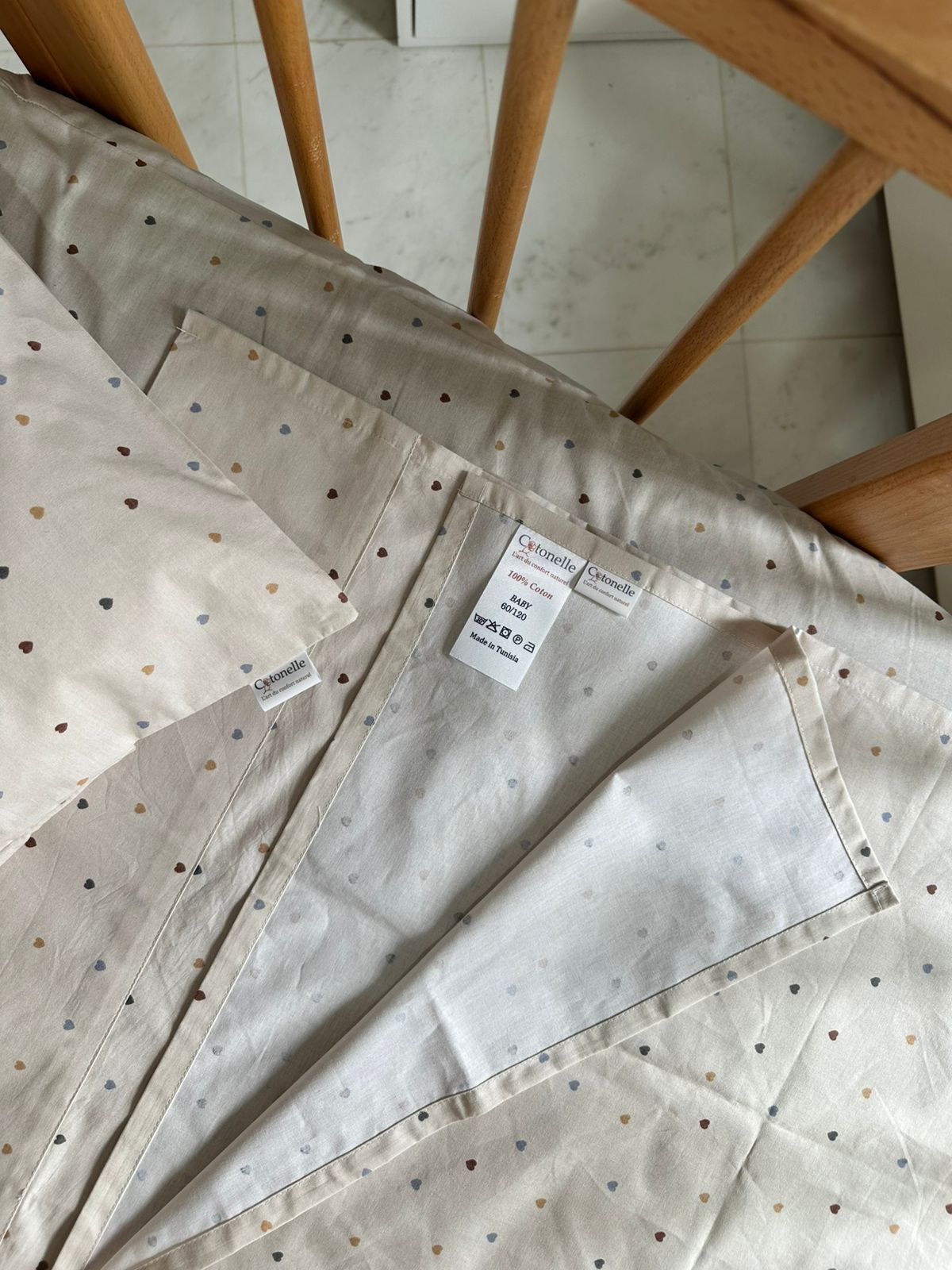 Parure de Lit Bébé été en Percale de Coton