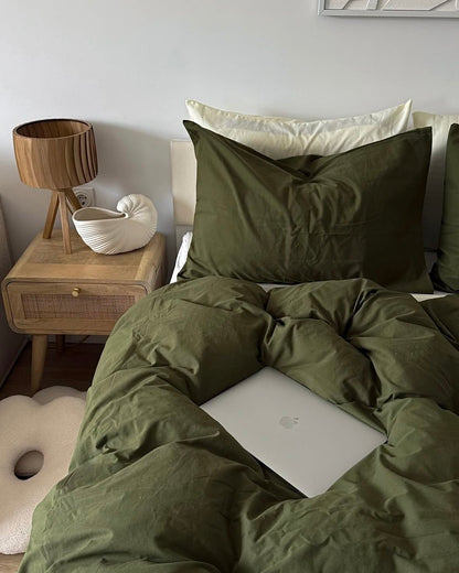 Parure de lit uni, 100% Percale de coton