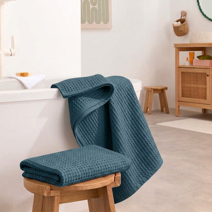 Pack 2 serviettes de bain nid d'abeille