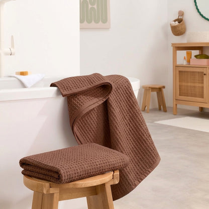 Pack 2 serviettes de bain nid d'abeille
