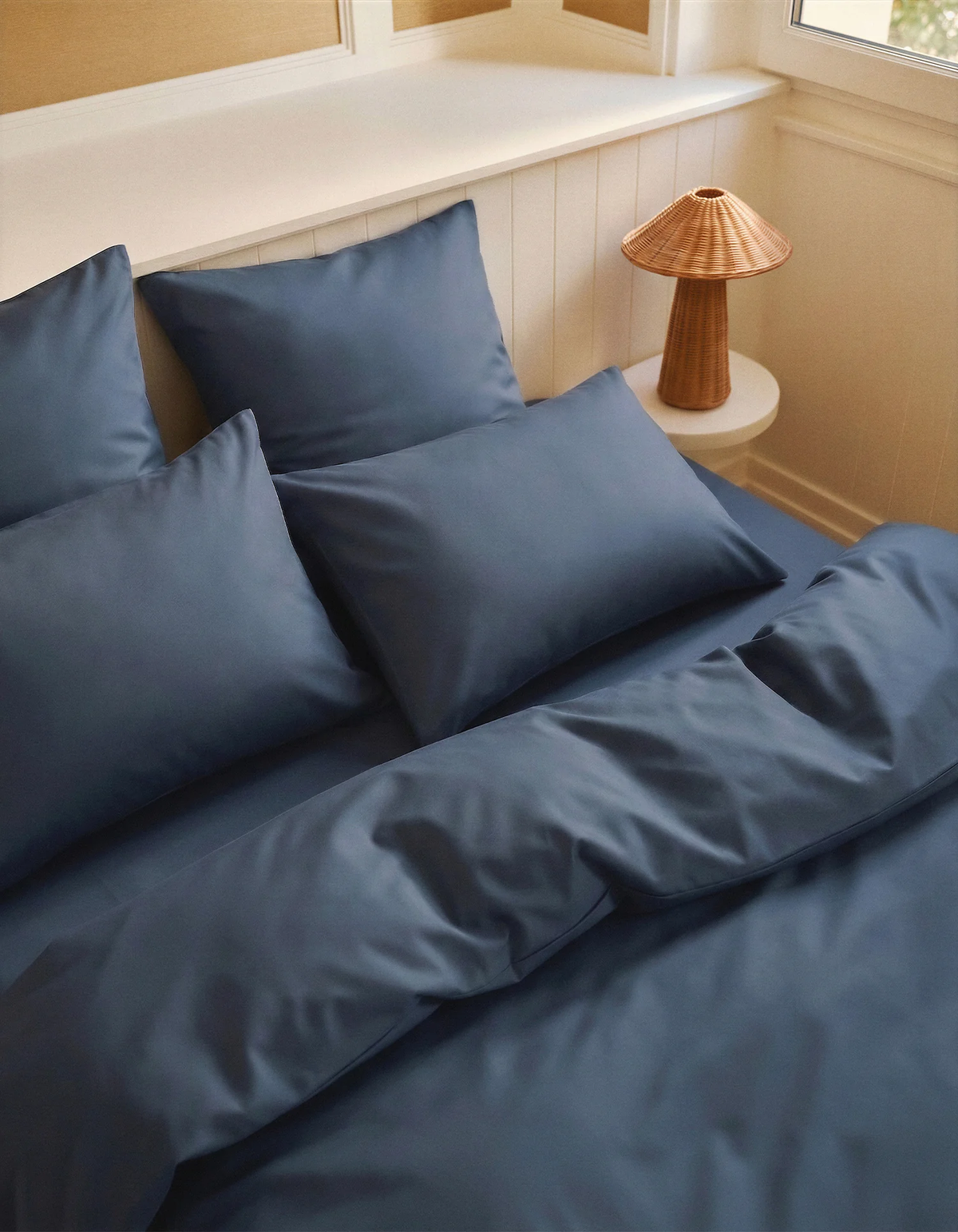 Parure de lit uni, 100% Percale de coton