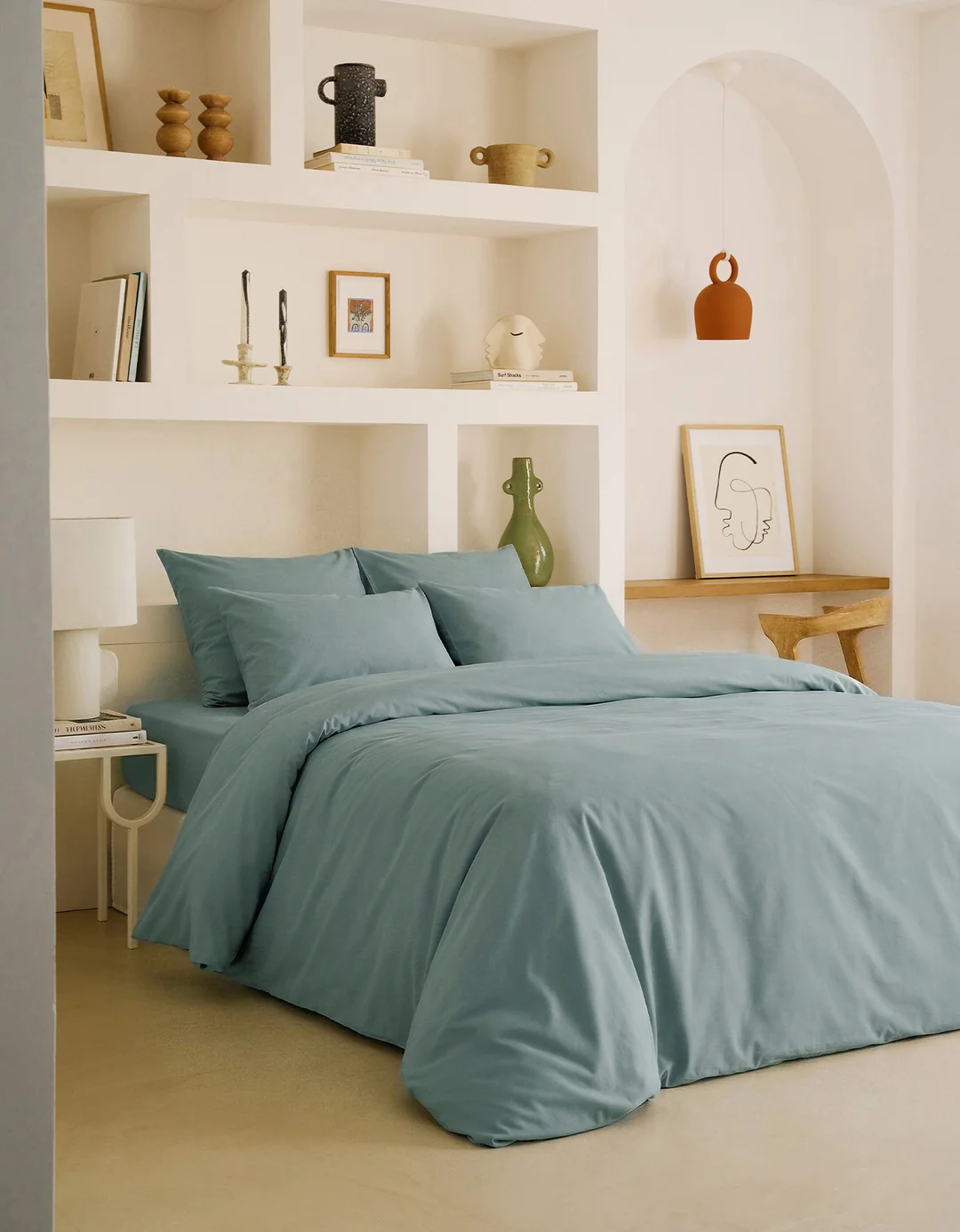 Parure de lit uni, 100% Percale de coton