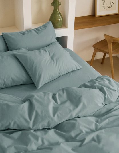 Parure de lit uni, 100% Percale de coton
