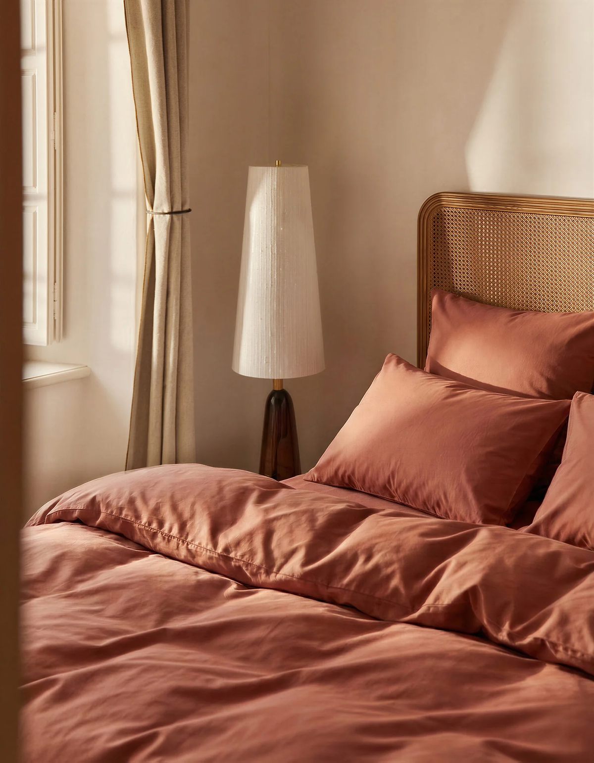 Parure de lit uni, 100% Percale de coton