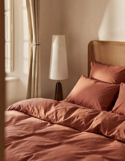 Parure de lit uni, 100% Percale de coton