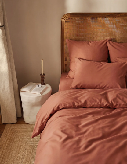 Parure de lit uni, 100% Percale de coton