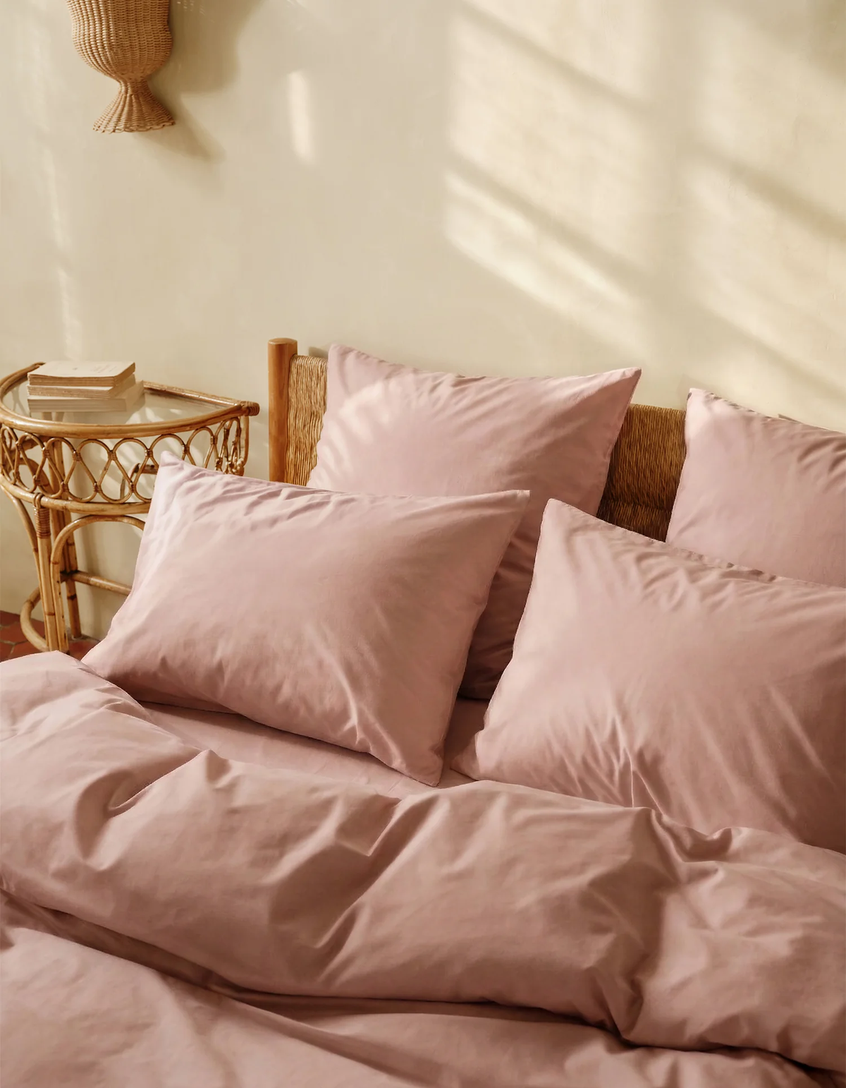 Parure de lit uni, 100% Percale de coton