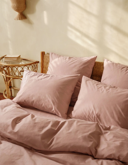 Parure de lit uni, 100% Percale de coton